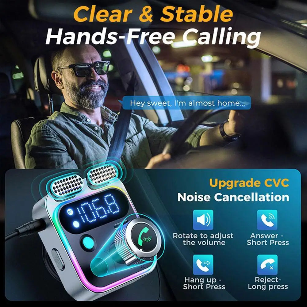 2023 Bluetooth 5.3 Fm Transmitter For Car,